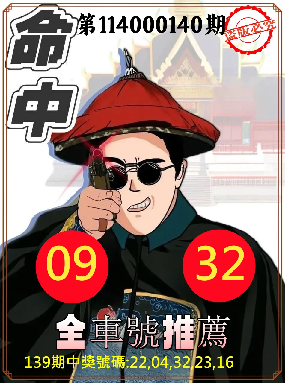 今彩539第114000140期今彩539全車2中2命中推薦