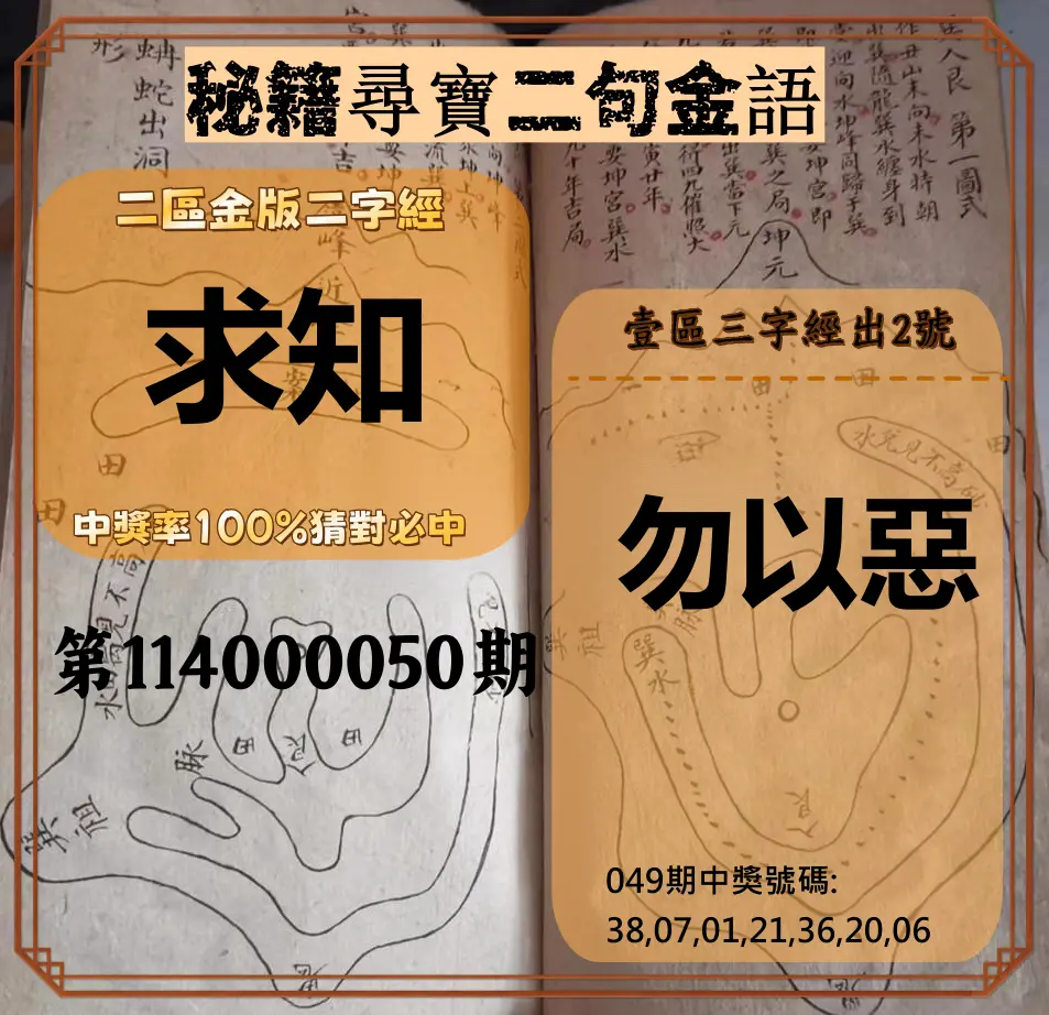 威力彩第114000050期秘籍尋寶二句金語