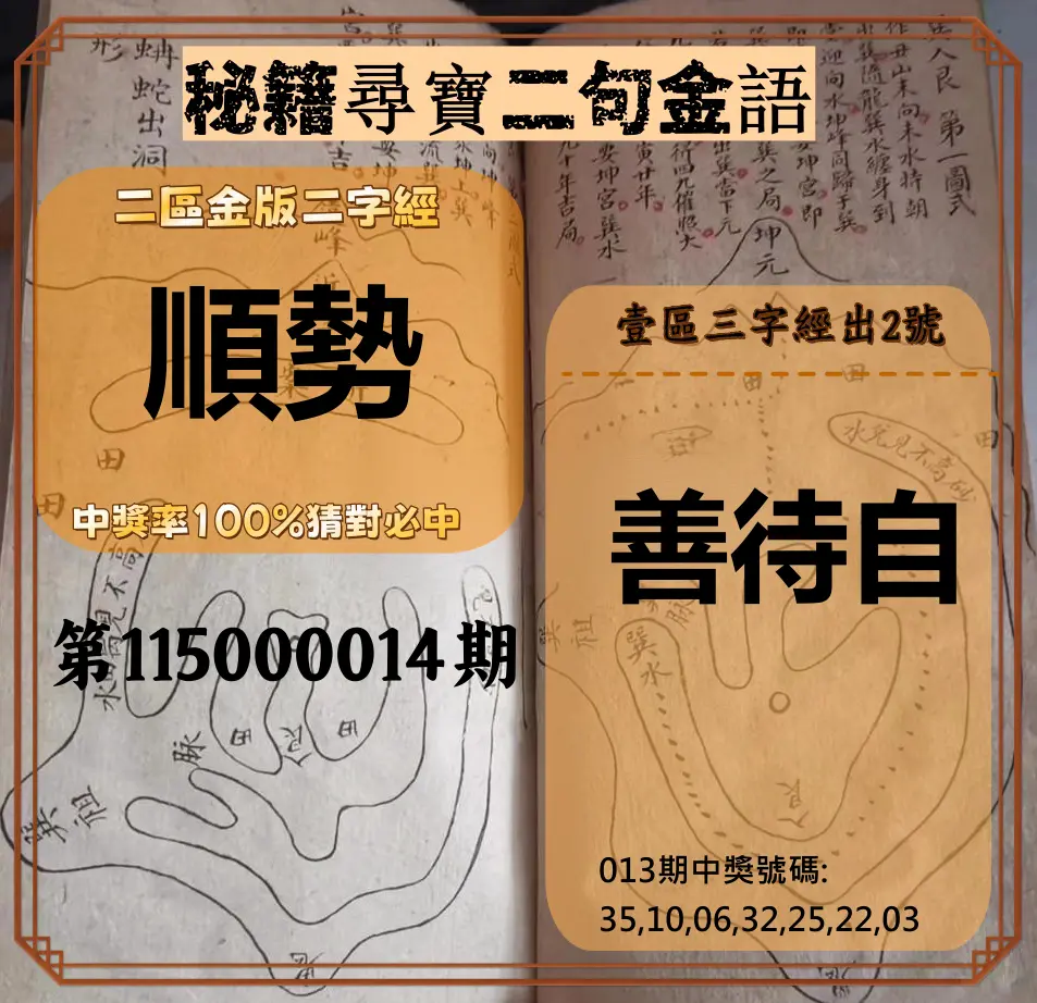 威力彩第115000014期(02/16)秘籍尋寶二句金語