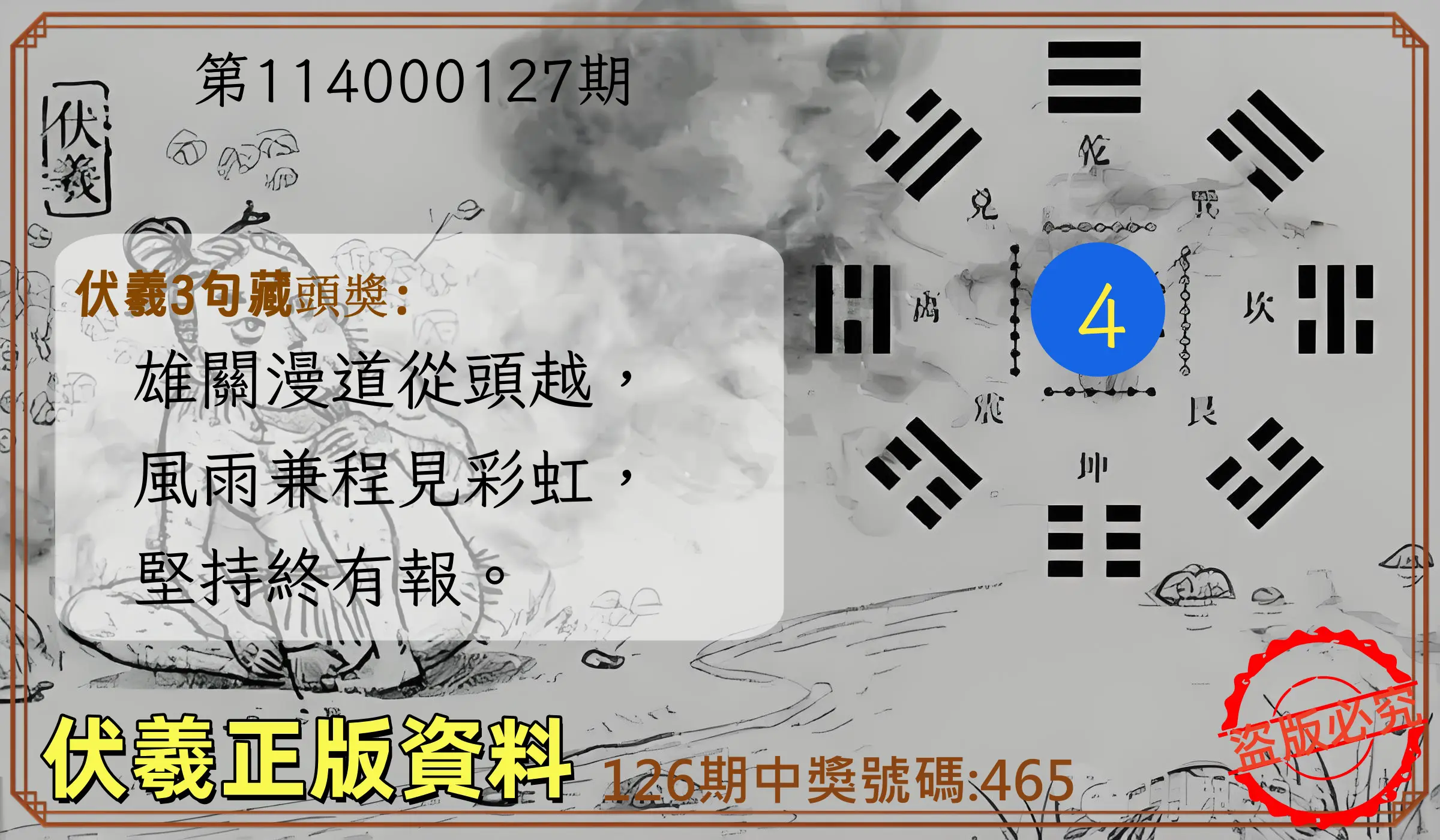 3星彩第114000127期伏羲正版資料