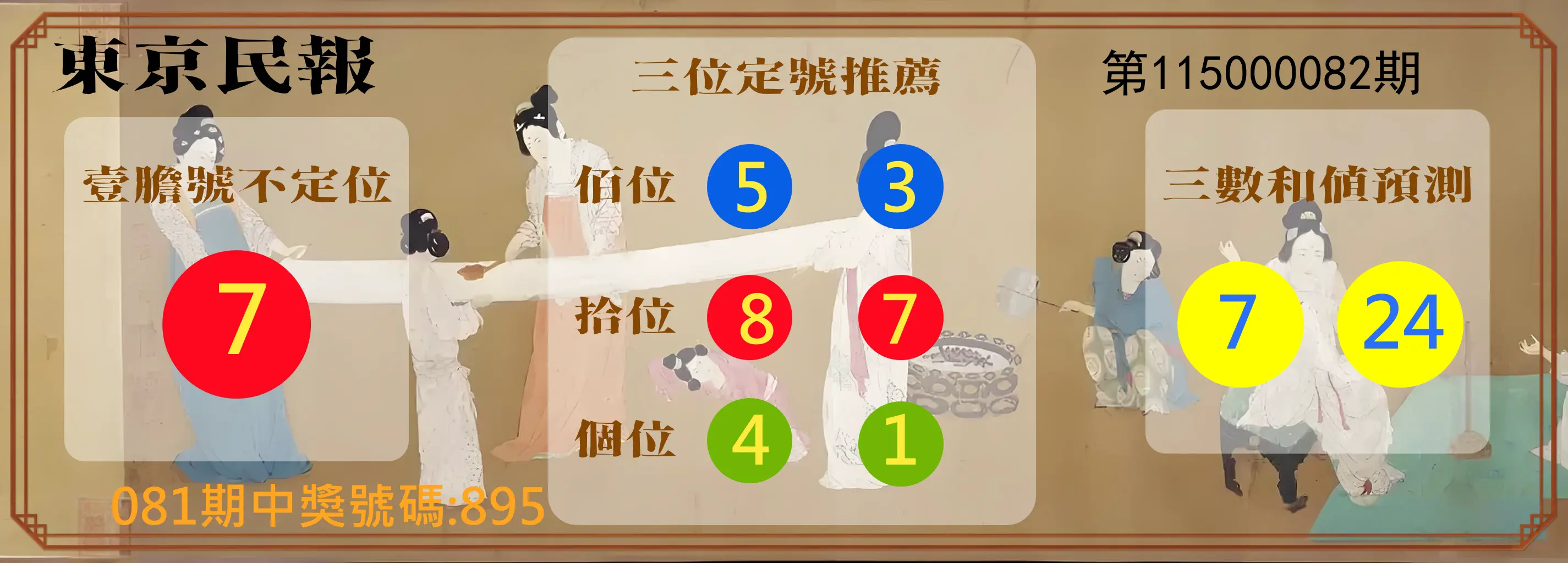 3星彩第115000082期(04/02)東京民報