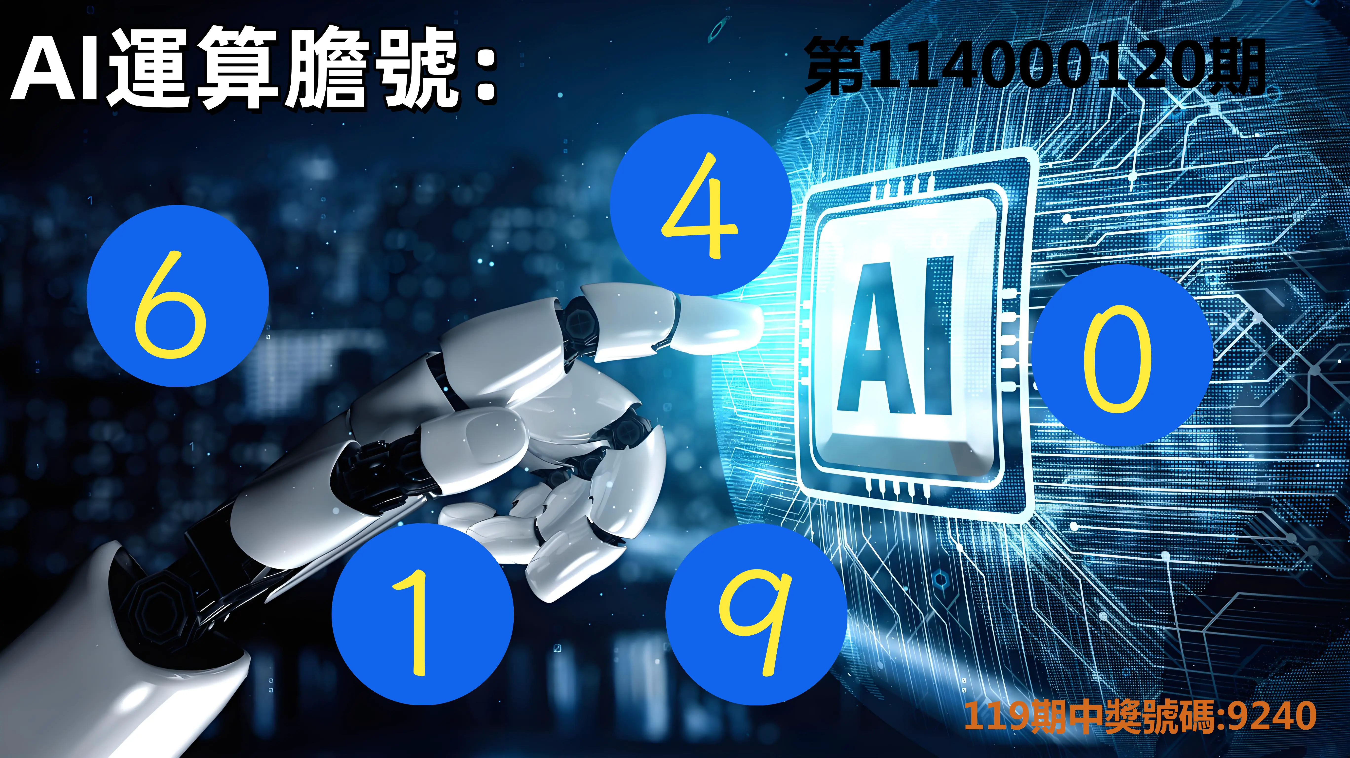 4星彩第114000120期AI運算膽號