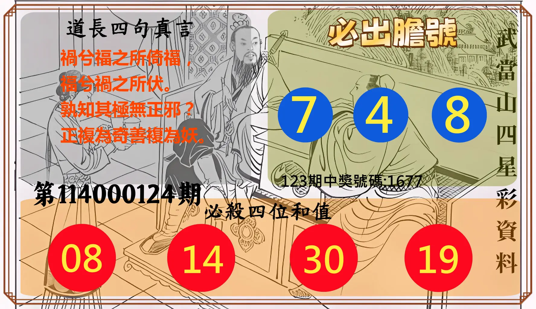 4星彩第114000124期武當山四星彩資料