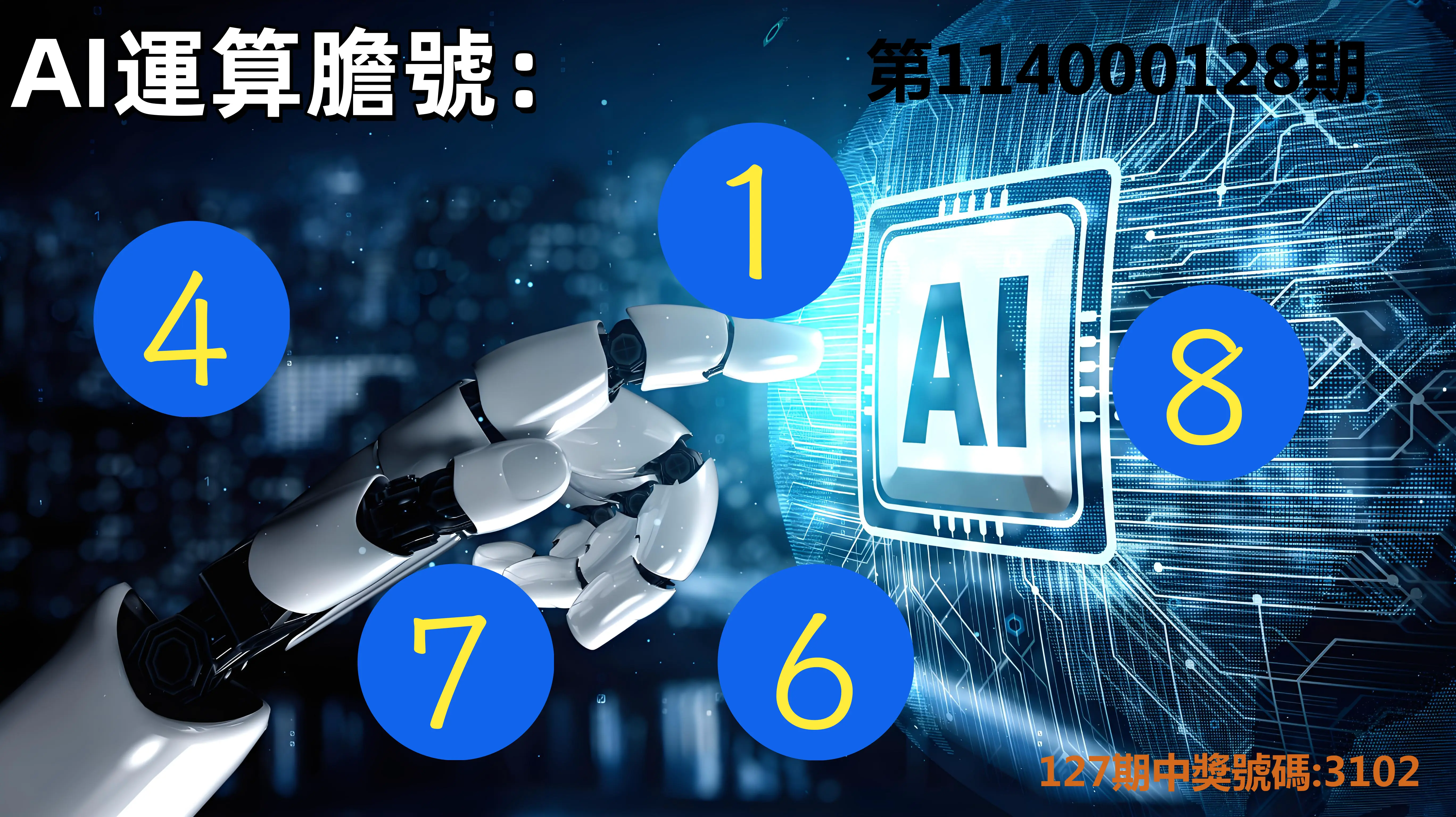 4星彩第114000128期AI運算膽號