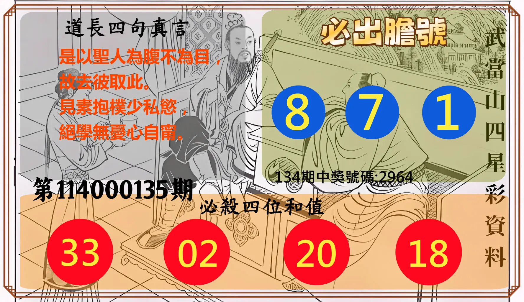 4星彩第114000135期武當山四星彩資料