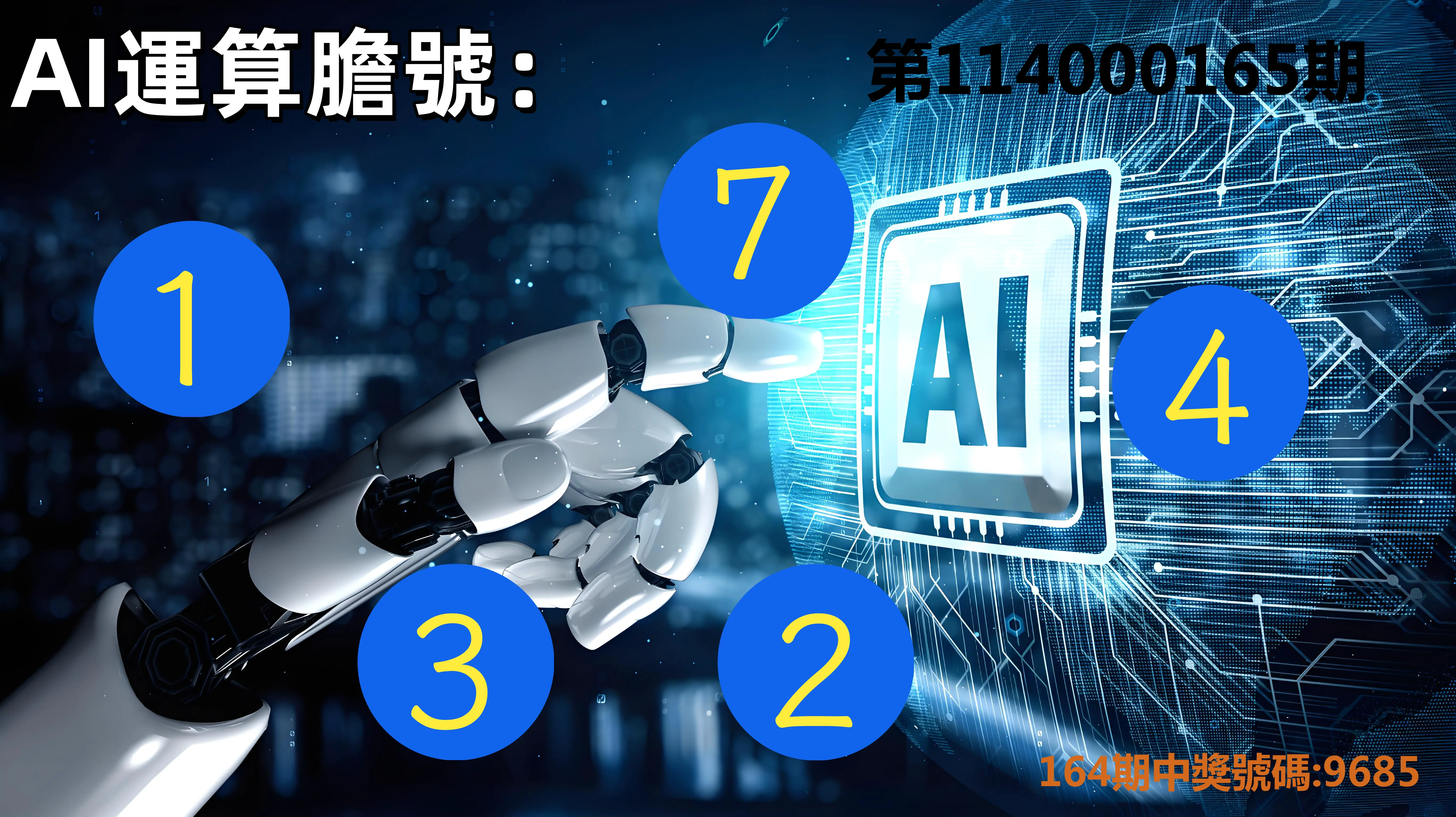 4星彩第114000165期(07/08)AI運算膽號