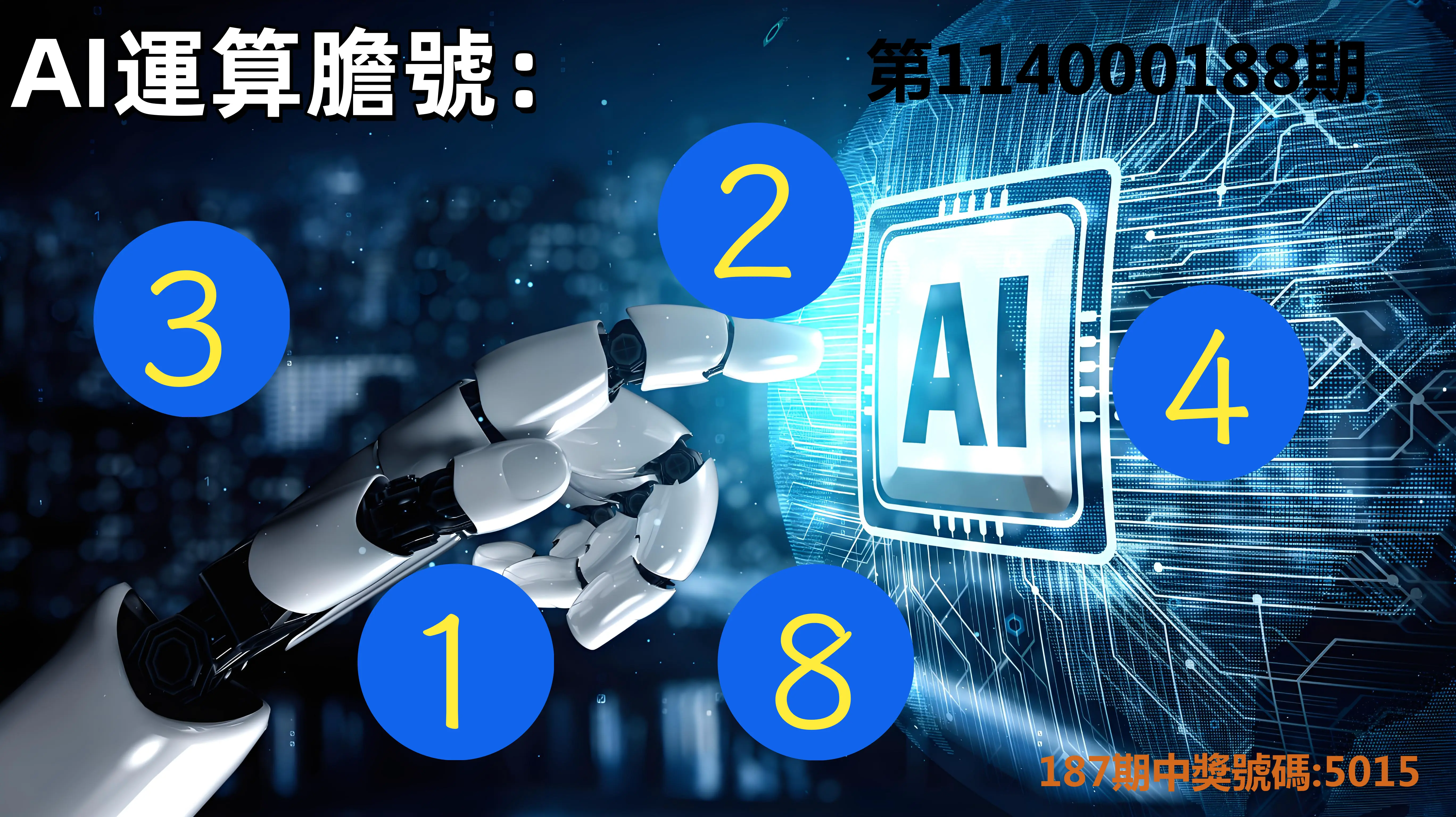4星彩第114000188期(08/04)AI運算膽號