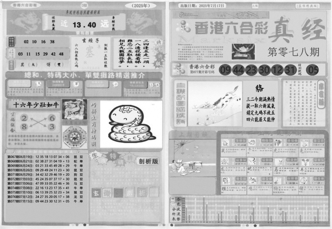 六合彩078期真经A(黑白)