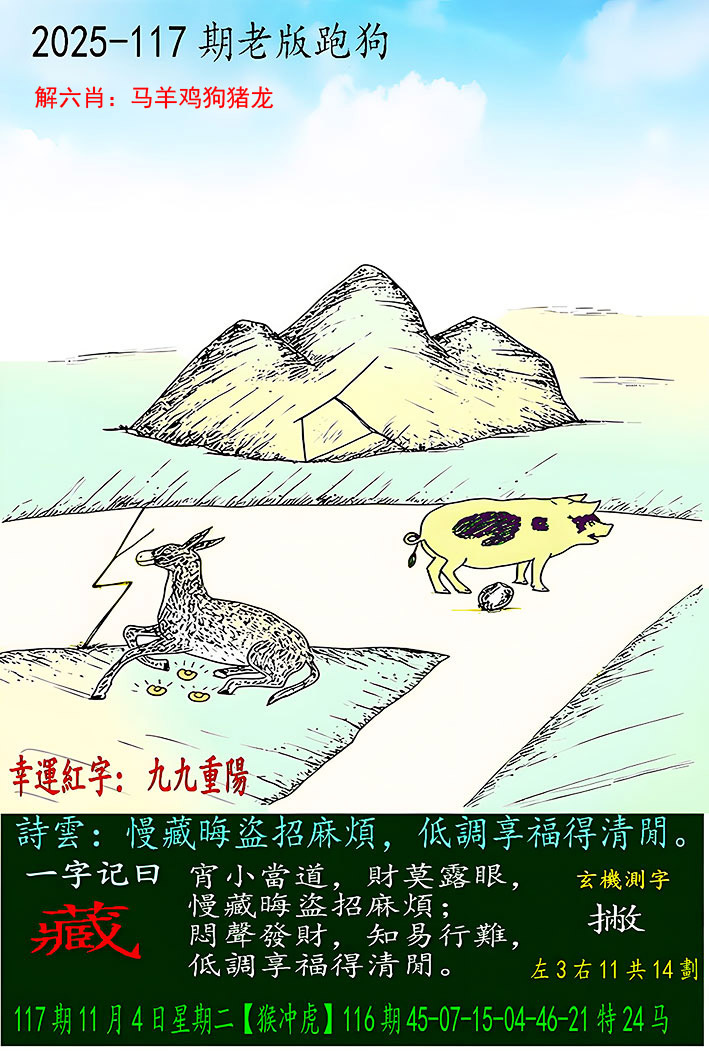 六合彩117期老版跑狗图