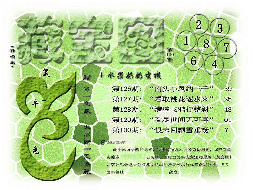 六合彩130期藏宝图(正版)