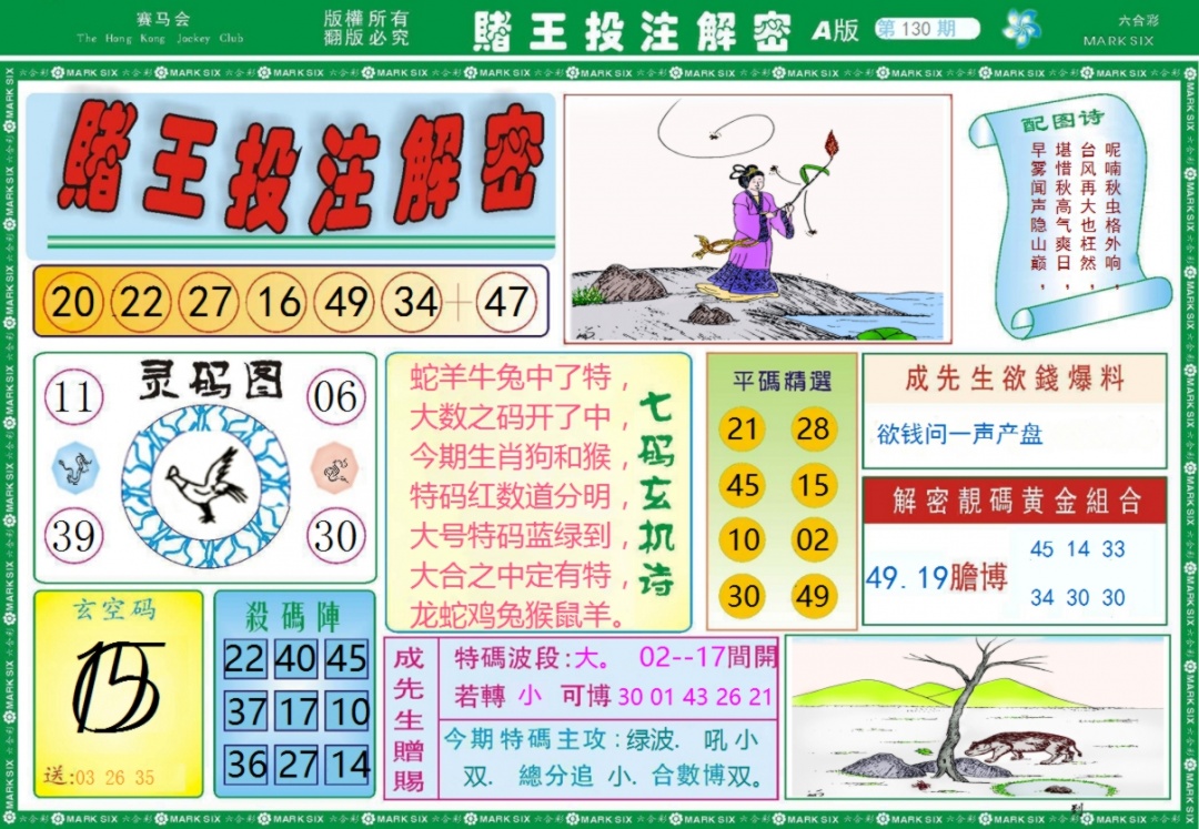 六合彩130期赌王投注解密记录