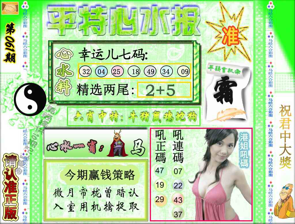 六合彩061期平特心水报（荐）