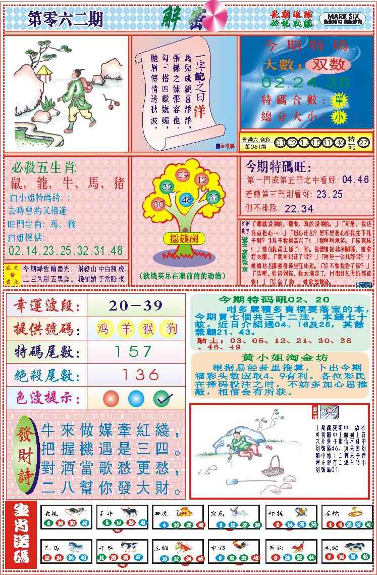 六合彩062期118解密(新图)
