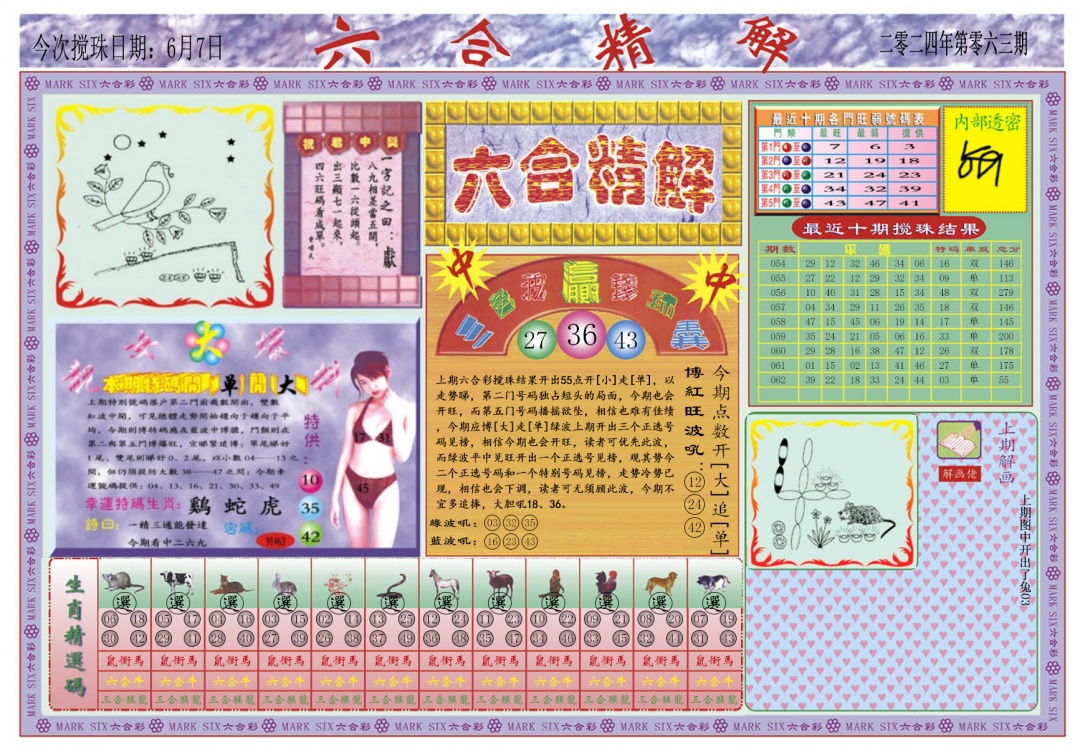 六合彩063期六合精解A