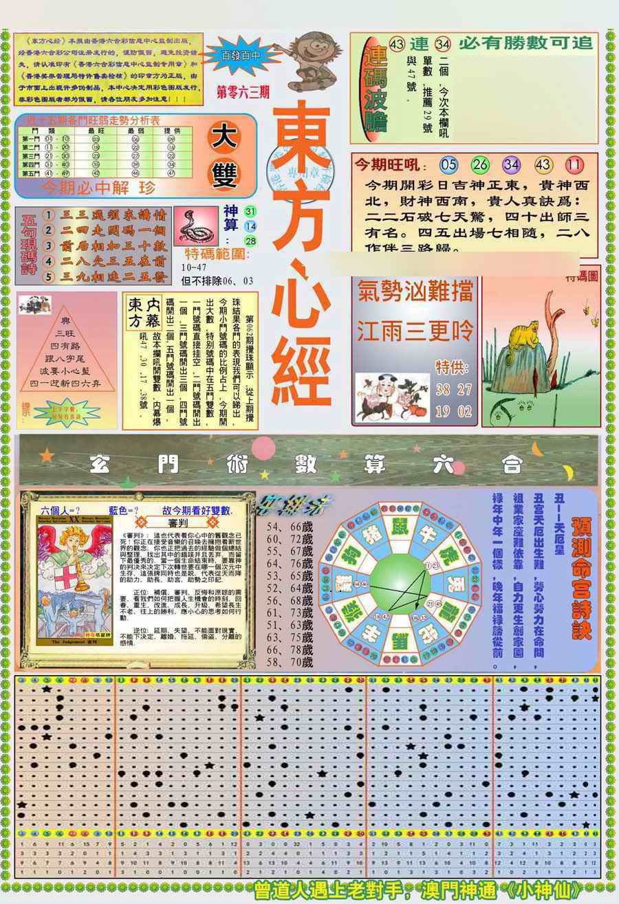 六合彩063期(新版)东方心经A