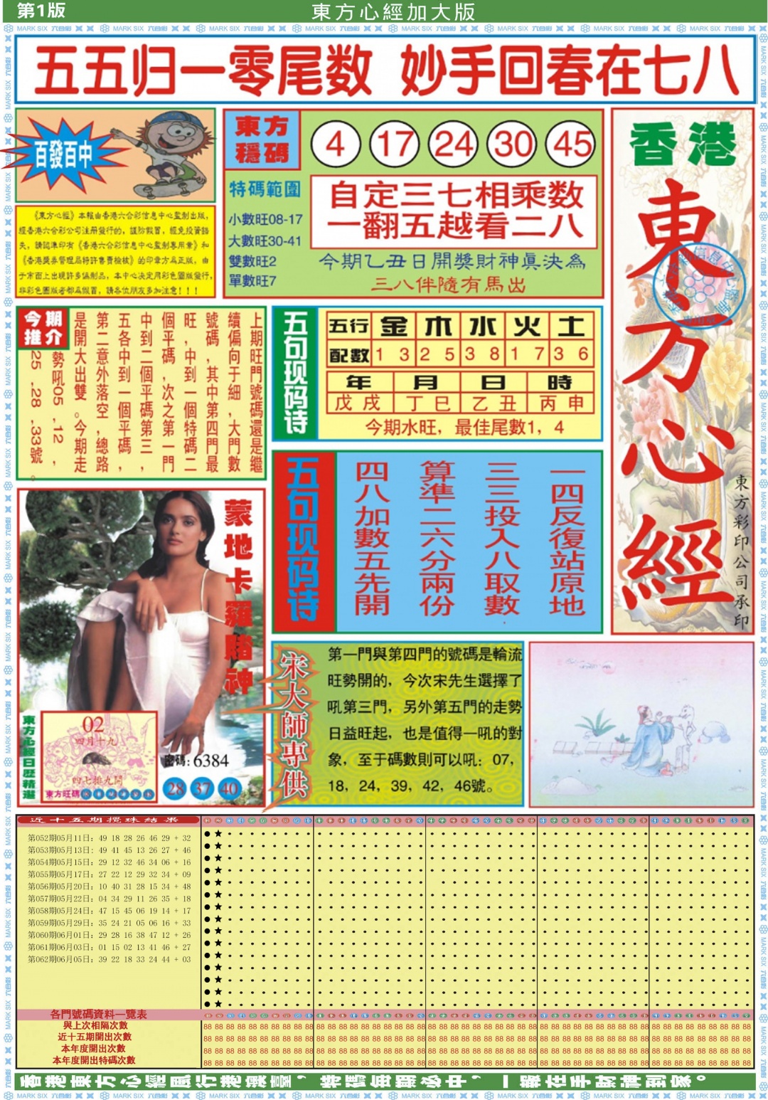 六合彩063期东方心经A加大版