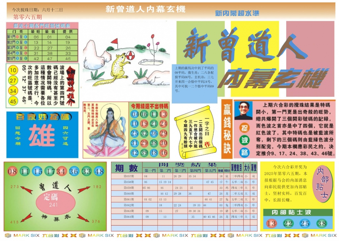 六合彩065期新曾道人内幕A