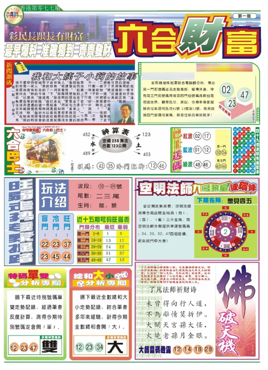 六合彩077期六合财富A