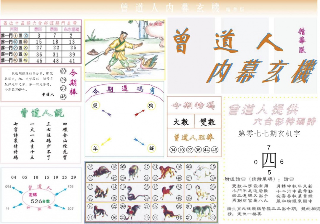 六合彩077期曾道人内幕精华版