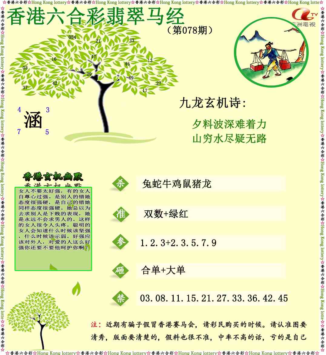 六合彩078期翡翠马经