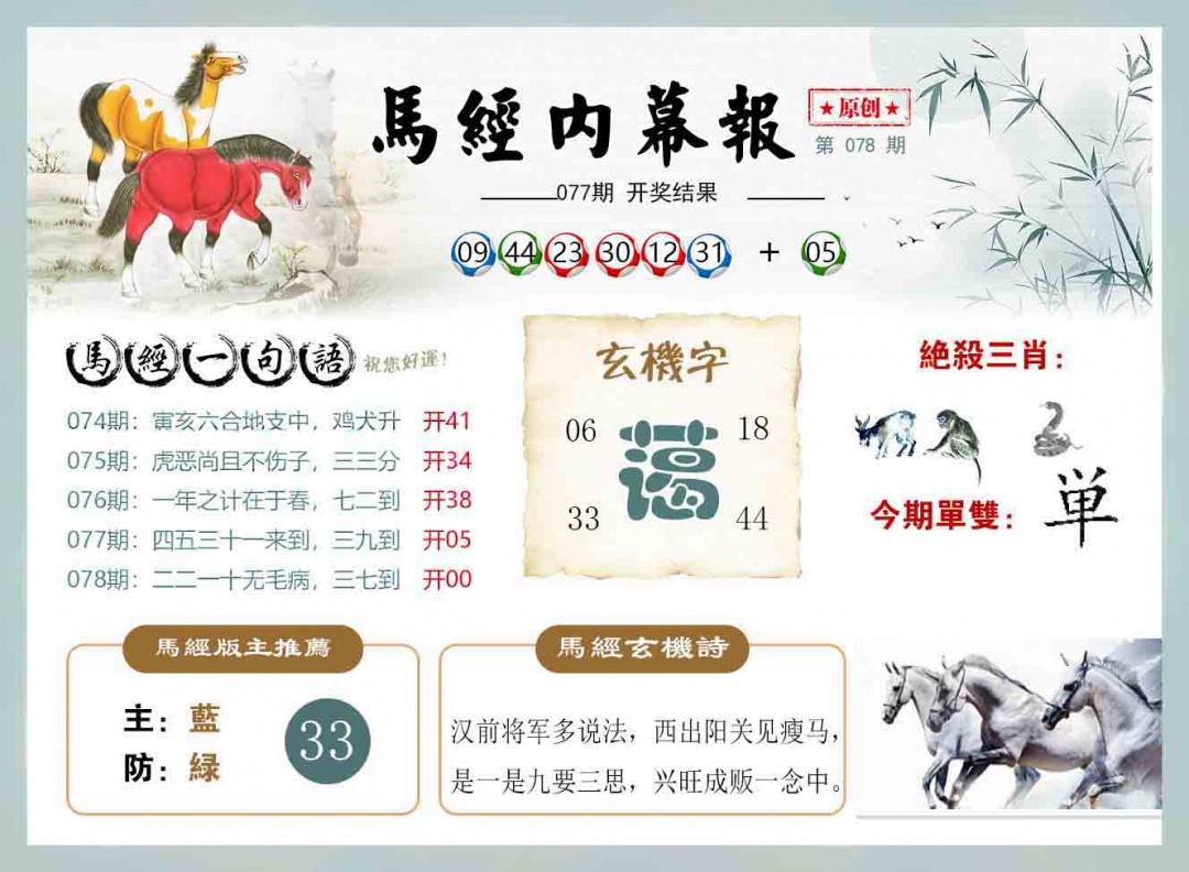 六合彩078期马经内幕报