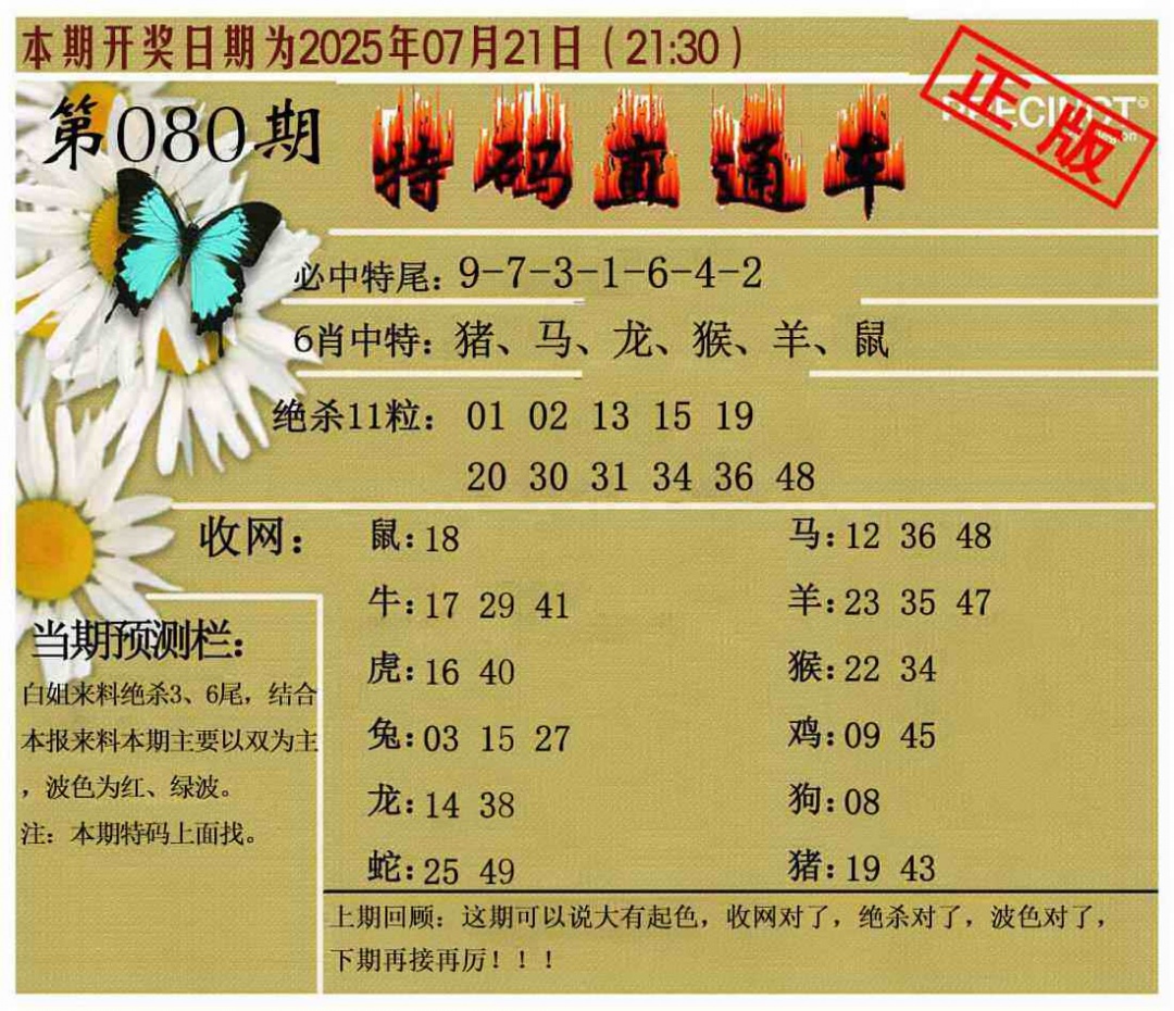 六合彩080期特码直通车