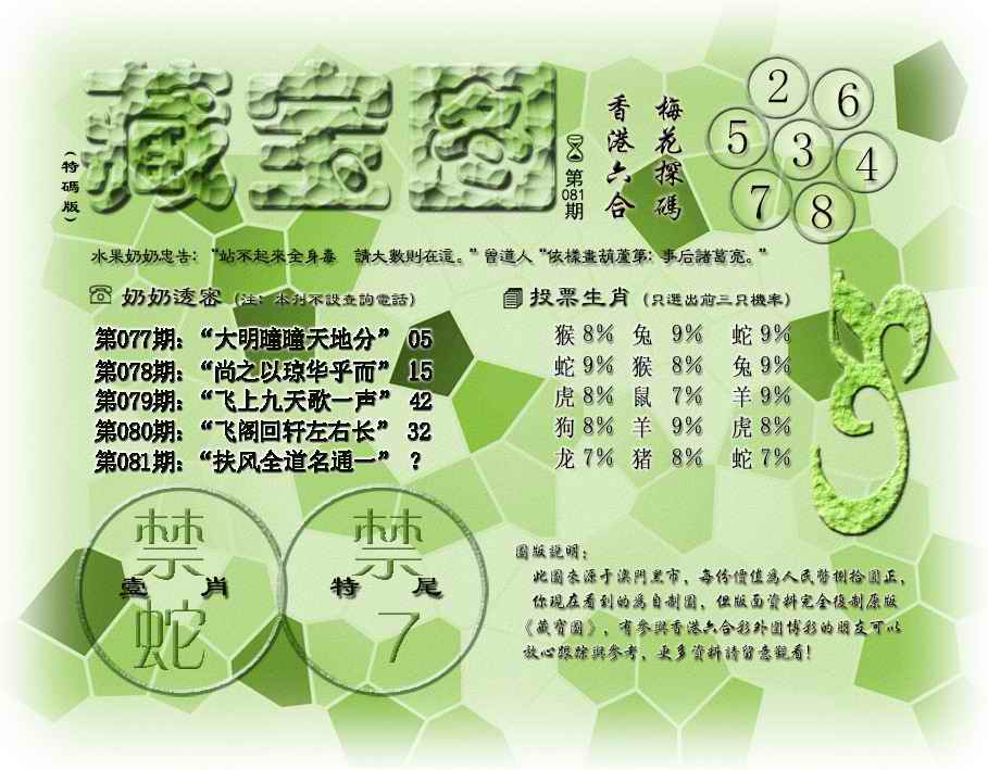 六合彩081期藏宝图(最老版)