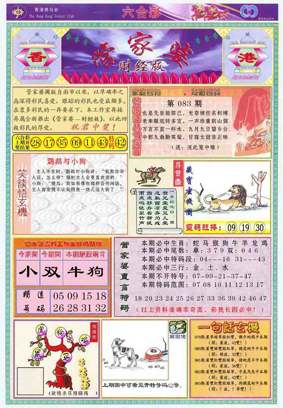 六合彩083期管家婆财经版