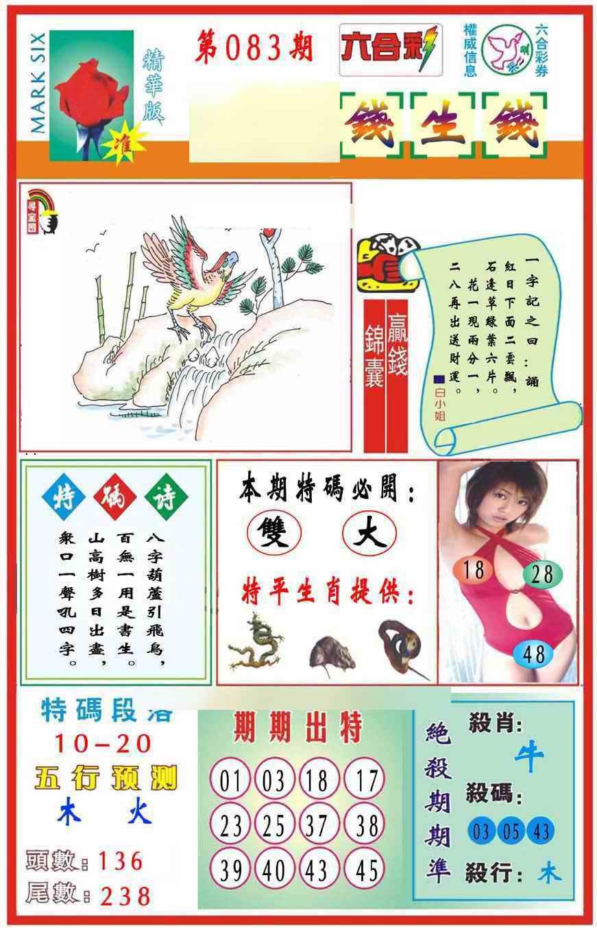 六合彩083期马经钱生钱(新图推荐)