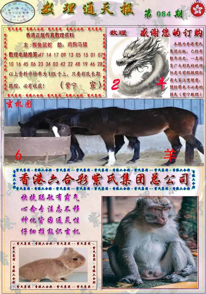 六合彩084期数通报