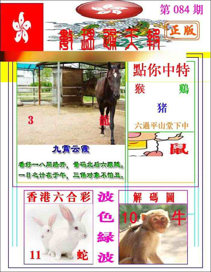 六合彩084期数理通天