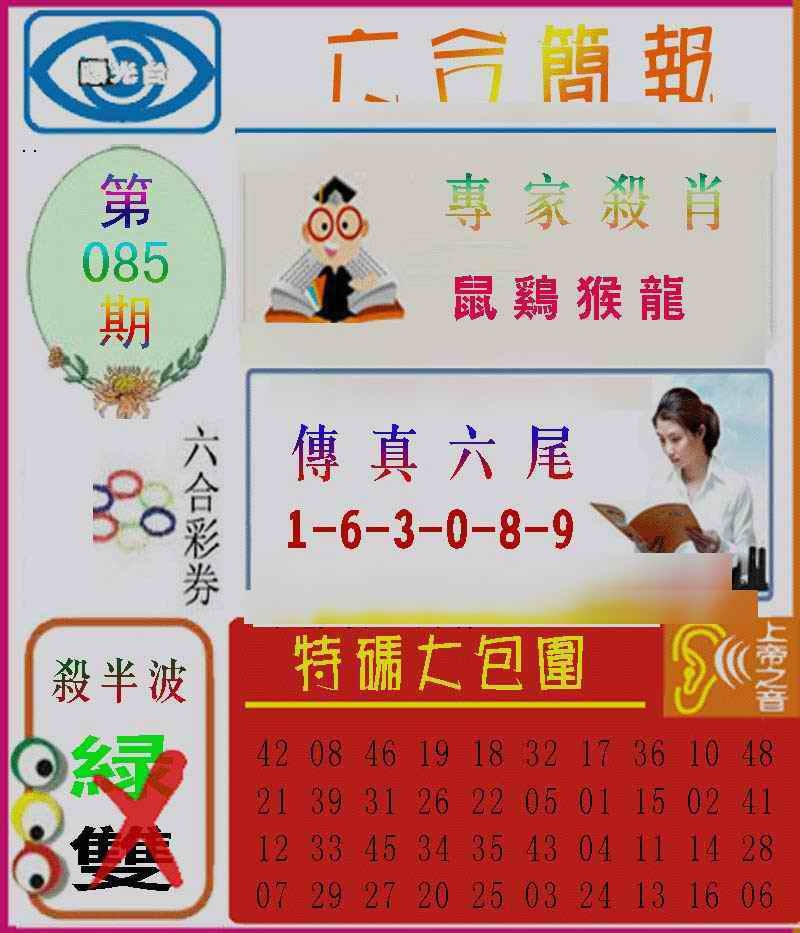 六合彩085期六合简报