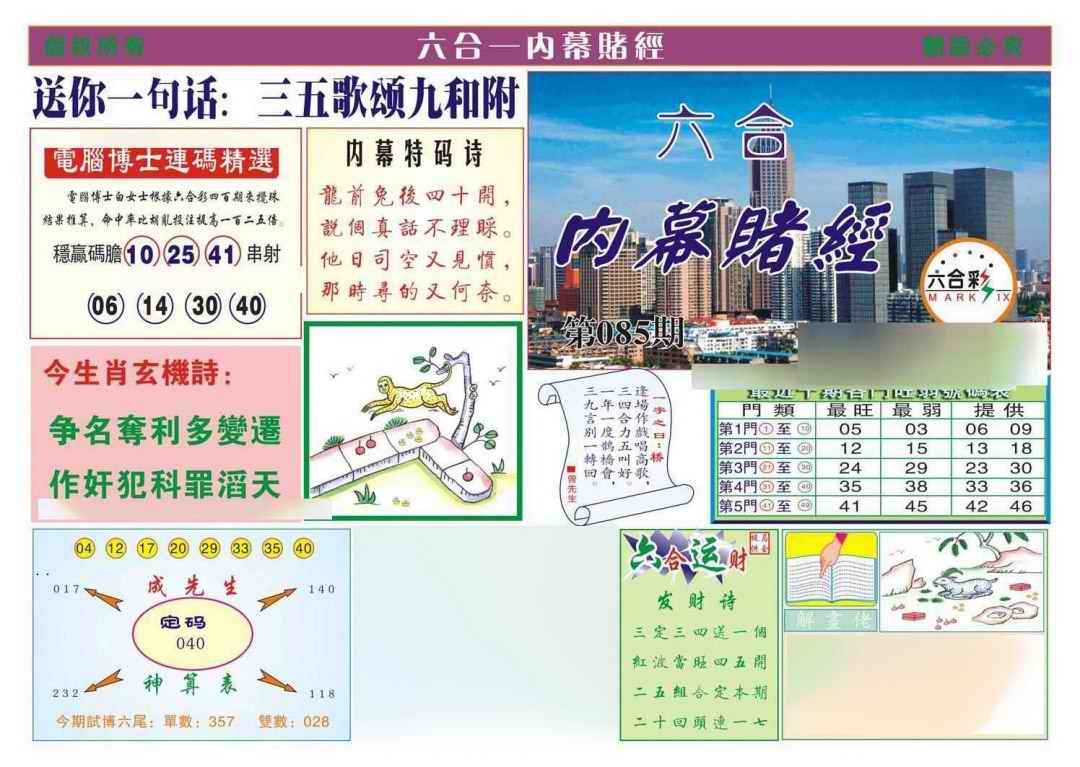六合彩085期内幕赌经